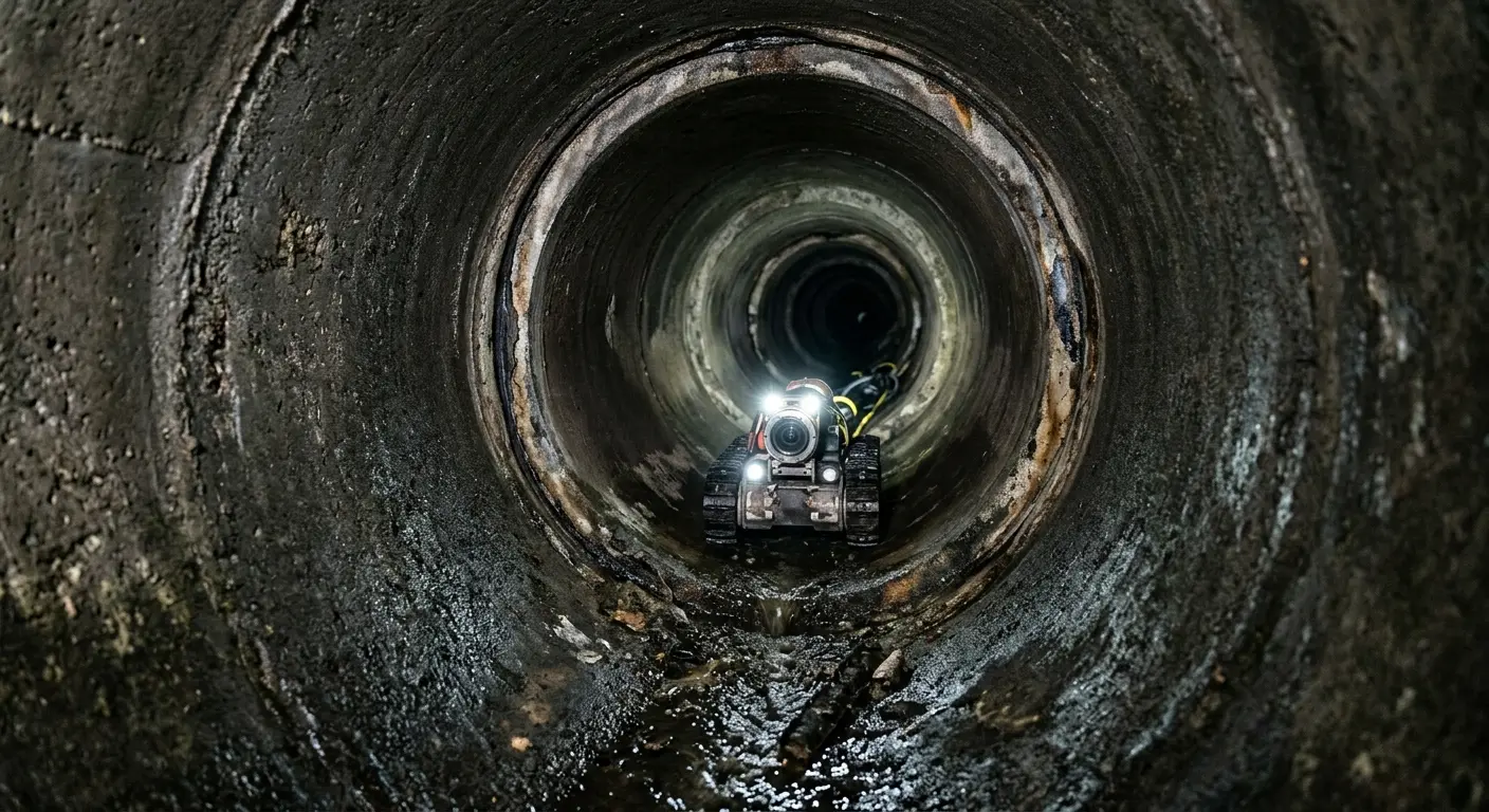 Robotic sewer camera inspecting pipe interior for Sewer Line Repair in Sapulpa